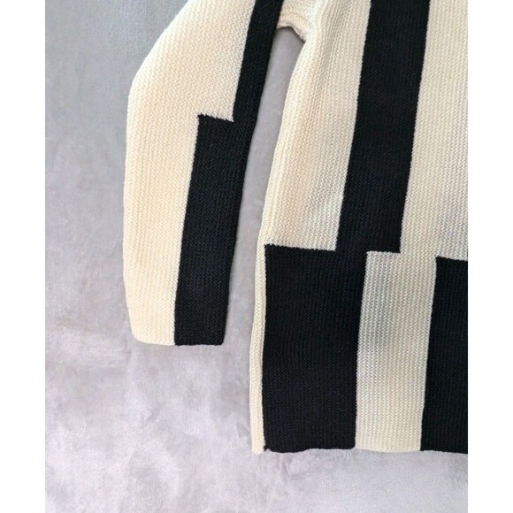 Women's Sweater Size XL Turtleneck Thick Knit Tan Black - Picture 3 of 10